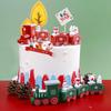 Christmas Wooden/Plastic Train Mini Painted Train Decoration Train Desktop Ornament For Xmas Party Winter Festival Gift