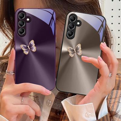 Aurora Motýl Modrá Pro Samsung Galaxy A14 4G 20 30 52 20S 21S 22 A32 33 34 42 50 51 53 54 70 71 72 73 5G Skleněný Kryt na Telefon