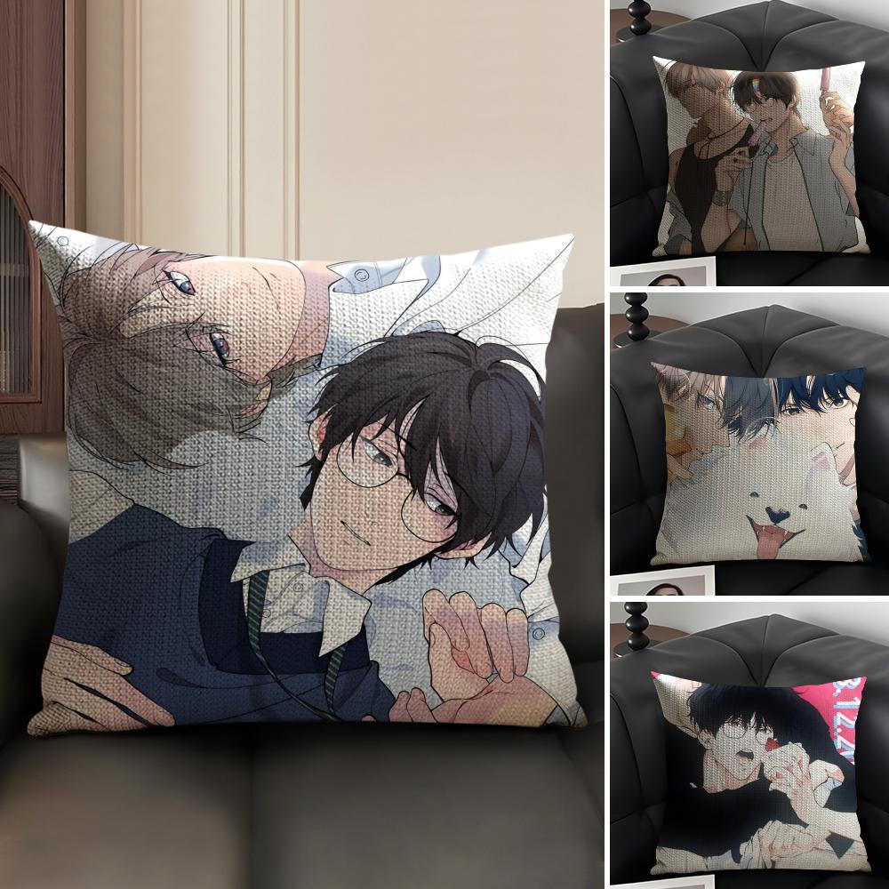 Anime L-Lost in the C-Cloud Pillow Case Natural Linen Double-Sided Printing Sofa Home Decor Cushion Cover