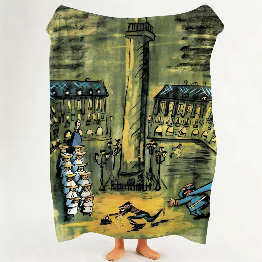 Cartoon M Madeline Throw Flannel Throw Blanket Suitable for Sofa Living Room Bedroom