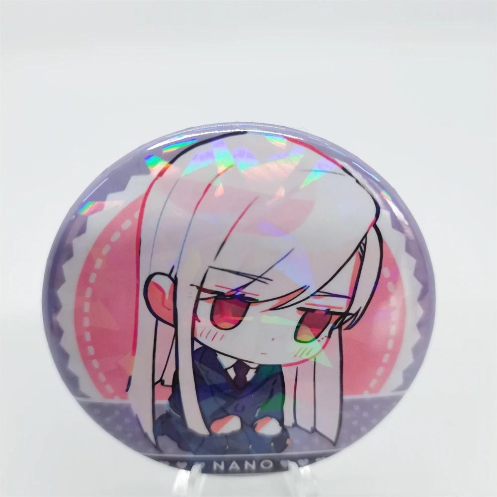 100 Girls You Cartoon Anime 58mm Laser Brooch Pin Characters Yoshimoto Shizuka Eiai Nano Pendant Jewelry