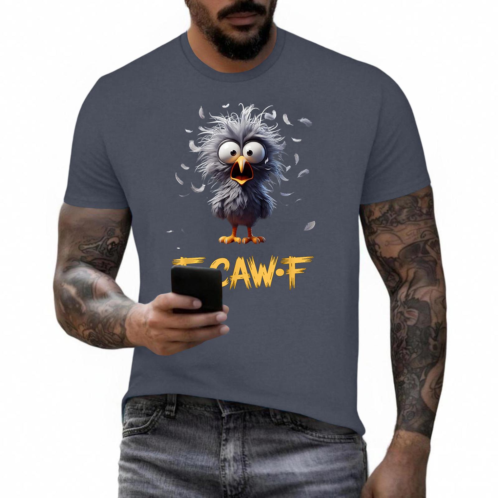 

Funny F Caw F Chicken Rooster Cawing F-Caw-F Saying Pun T-Shirt S