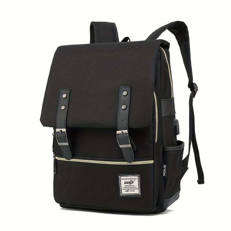 New Personalized Retro Men's and Women's Outdoor Canvas Large Travel Backpack, Zipper Closure, Solid Color Fashionable Backpacks