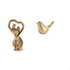 Golden Lovers Sculpture Figurine Couple Statue Ornament for Anniversary Home Decor Gift Family