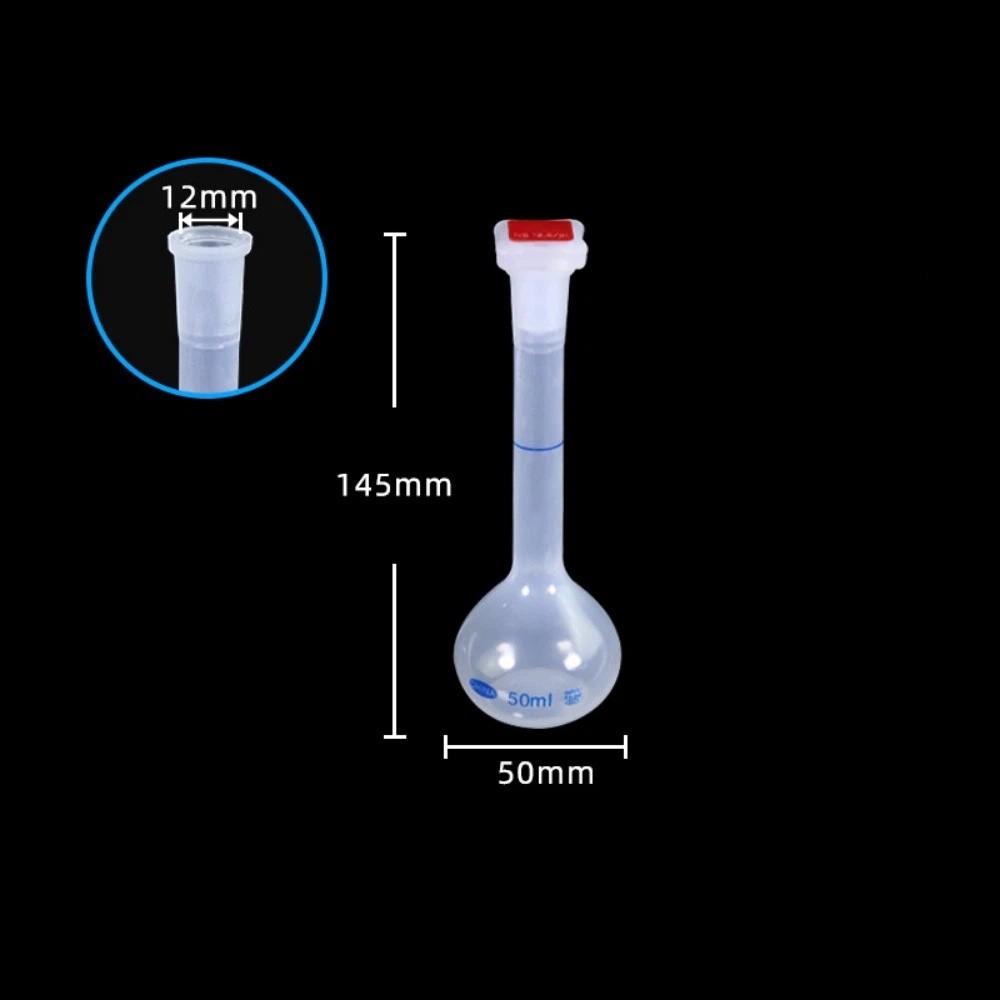 25/50/100/250/500/1000ml Messkolben mit Stopfen Langer Hals Messkolben Kunststoff Graduierte Flasche