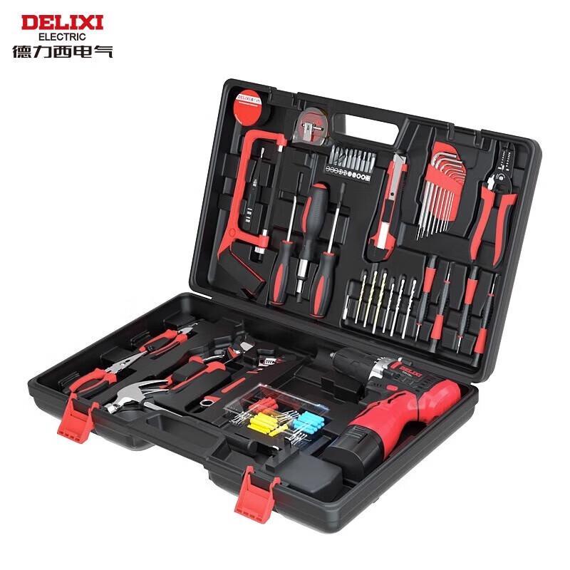 DELIXI 24V Cordless Lithium-ion Drill & 24-Piece Tool Set CN plug (adapter included)