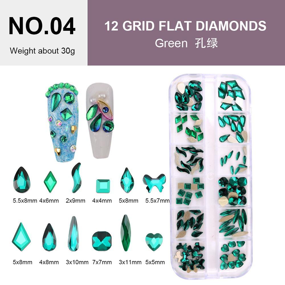 Electroplated Flat-Bottomed Nail Art Jewelry Glass Special-Shaped Rhinestone Set Nail Decoration Diy Jewelry Accessories