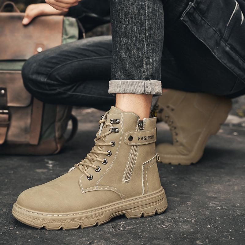 Fashion Men's Works Boots Spring Autumn Anti-slip Waterproof Male Sneakers Desert Tactical Boots Outdoor Travel Wear-resistant Man Shoes