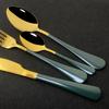 24Pcs Mirror Polished Blue Cutlery Set Stainless Steel Dinnerware Set Knife Fork Coffee Spoon Tableware Set Kitchen Dinner Silverware Set