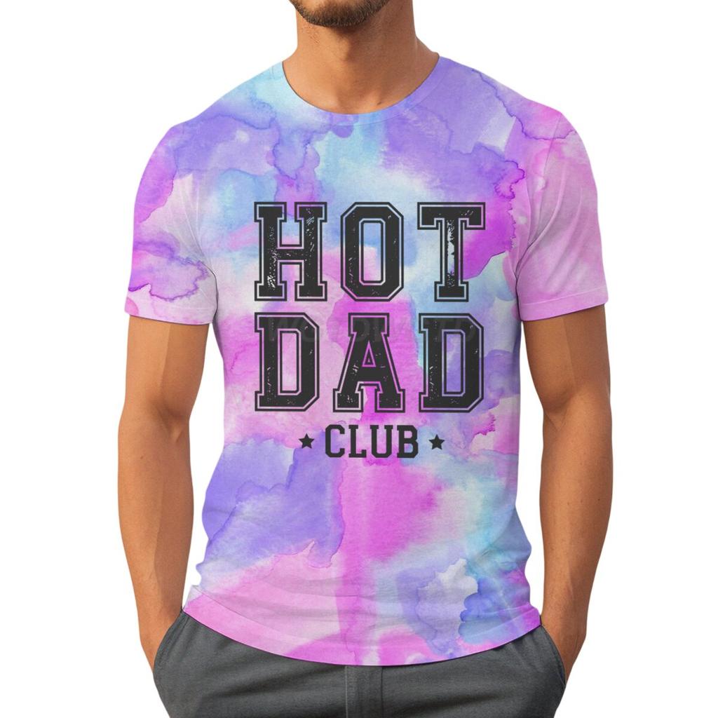 Футболки Hot Dad Club для мужчин Летние футболки с коротким рукавом День отца Классические топы Тай-дай Мужская одежда Круглый вырез Папа Повседневные топы