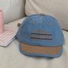 Niche color matching embroidery short brim cap female face small sunshade baseball cap parent-child