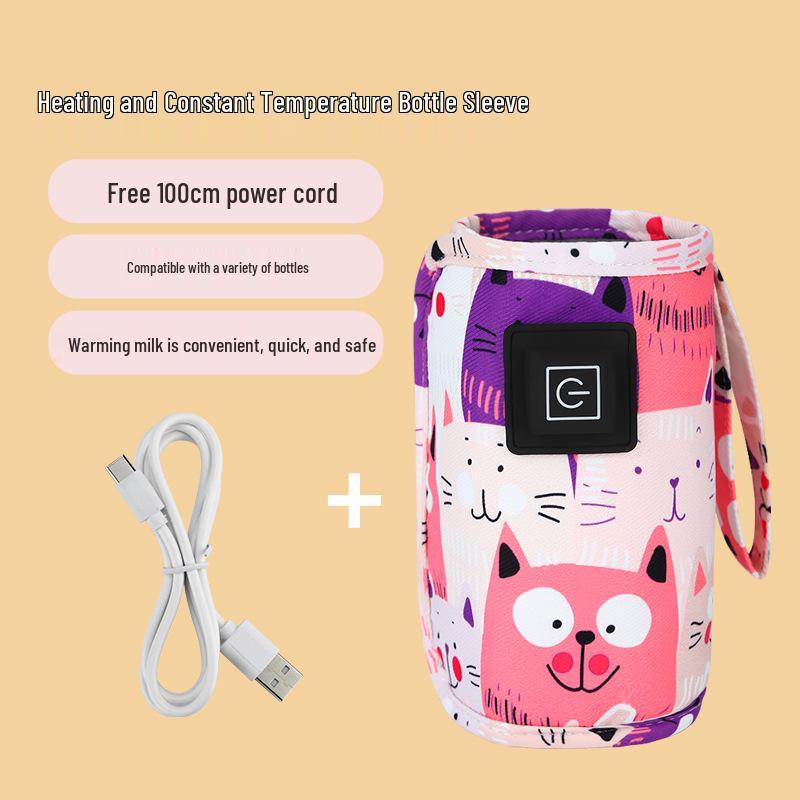 Universal Portable Baby Bottle Insulated Sleeve for Constant Temperature and Heating