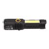 Telescopic Flashlight Strong Light TYPE C Charging Black with Silver Ring Telescopic Torch for