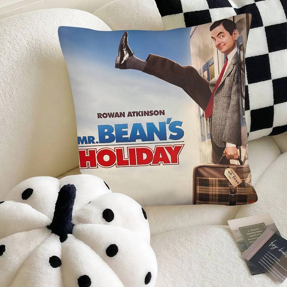 

M-Mr Bean Pillow Case Square Pillow Bedroom Sofa Leisure Comfort Cushion Car Home Decoration 16x16Inch