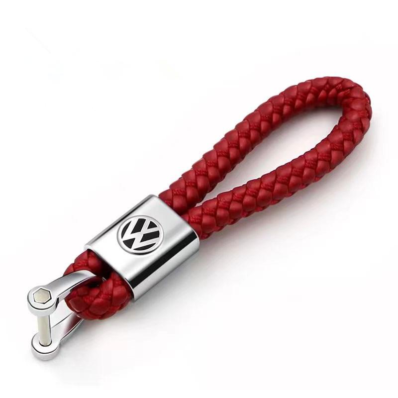 Valve Stems Caps Metal/Leather Car Styling Keychain For VW Volkswagen Golf Polo Passat Touran Jetta Key Chain Rings Accessories MF4