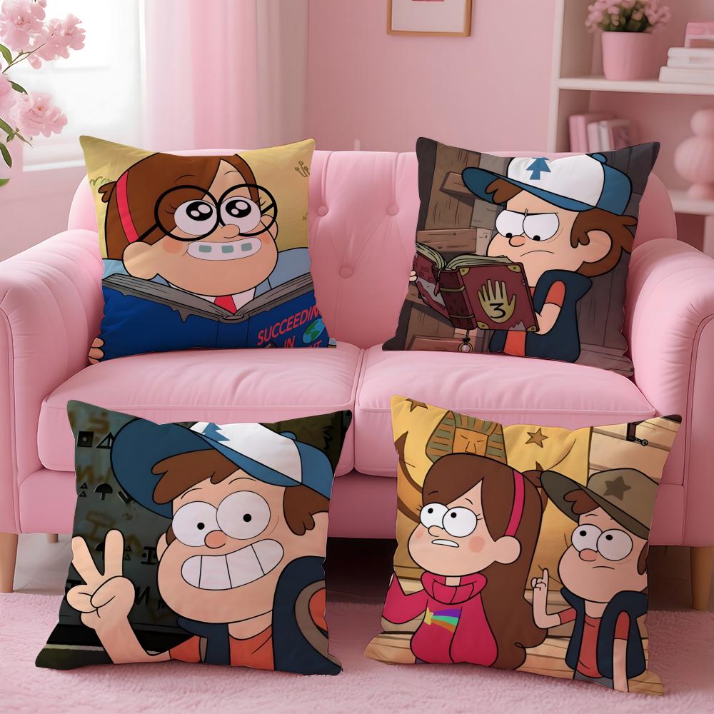 Trendy GGravity Fallsing Cushion Cover Comfortable Durable Pillow Cover MultiScene for Home Office Car Sofa