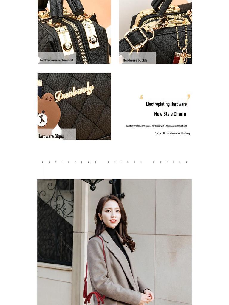Women's 2025 Trendy Jin Di Leather Shoulder Handbag