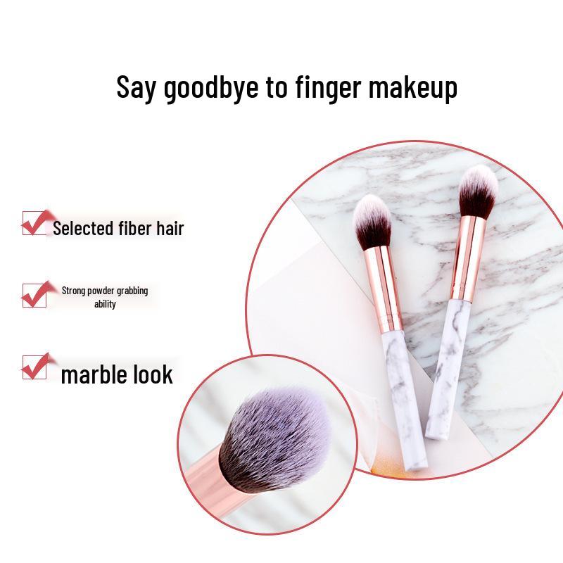 Make-upkwastenset met marmerpatroon: Contour-, Highlight-, Blusher- en Poederkwasten voor Beginners