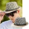 Men Summer Straw Hat British Jazz Sunshade Panama Cap Outdoor Travel Beach Mesh Breathable Sunscreen Caps