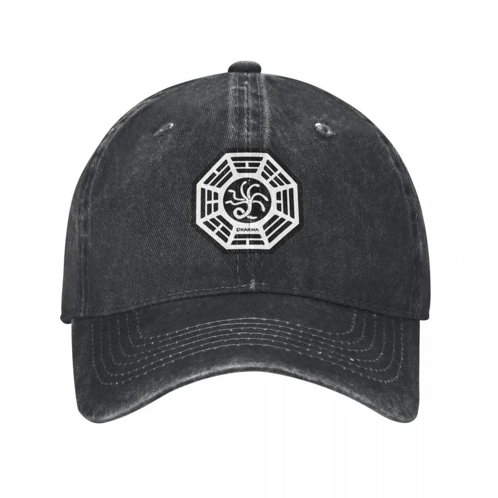 Dharma Initiative Logo Lost TV Show Unisex Style Baseball Cap Distressed Washed Hats Cap Outdoor Workouts Snapback Cap