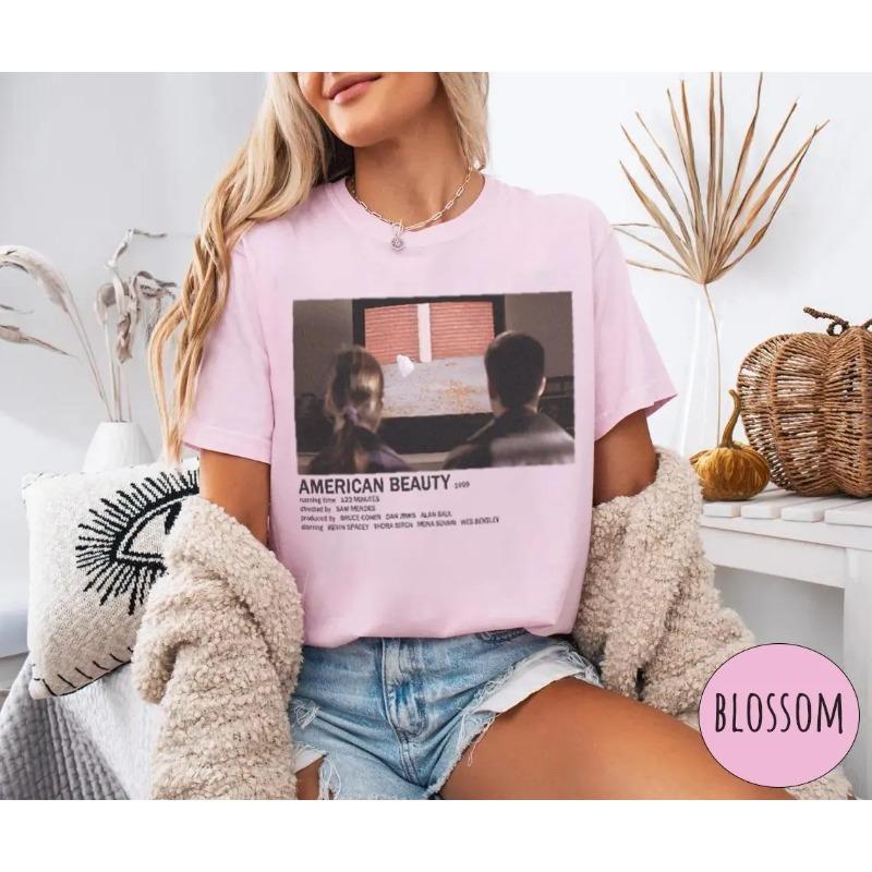 American Beauty Iconic Scene Shirt 90s Cult Movie Graphic Tee Summer Unisex Loose And Breathable Cotton Tshirt Top
