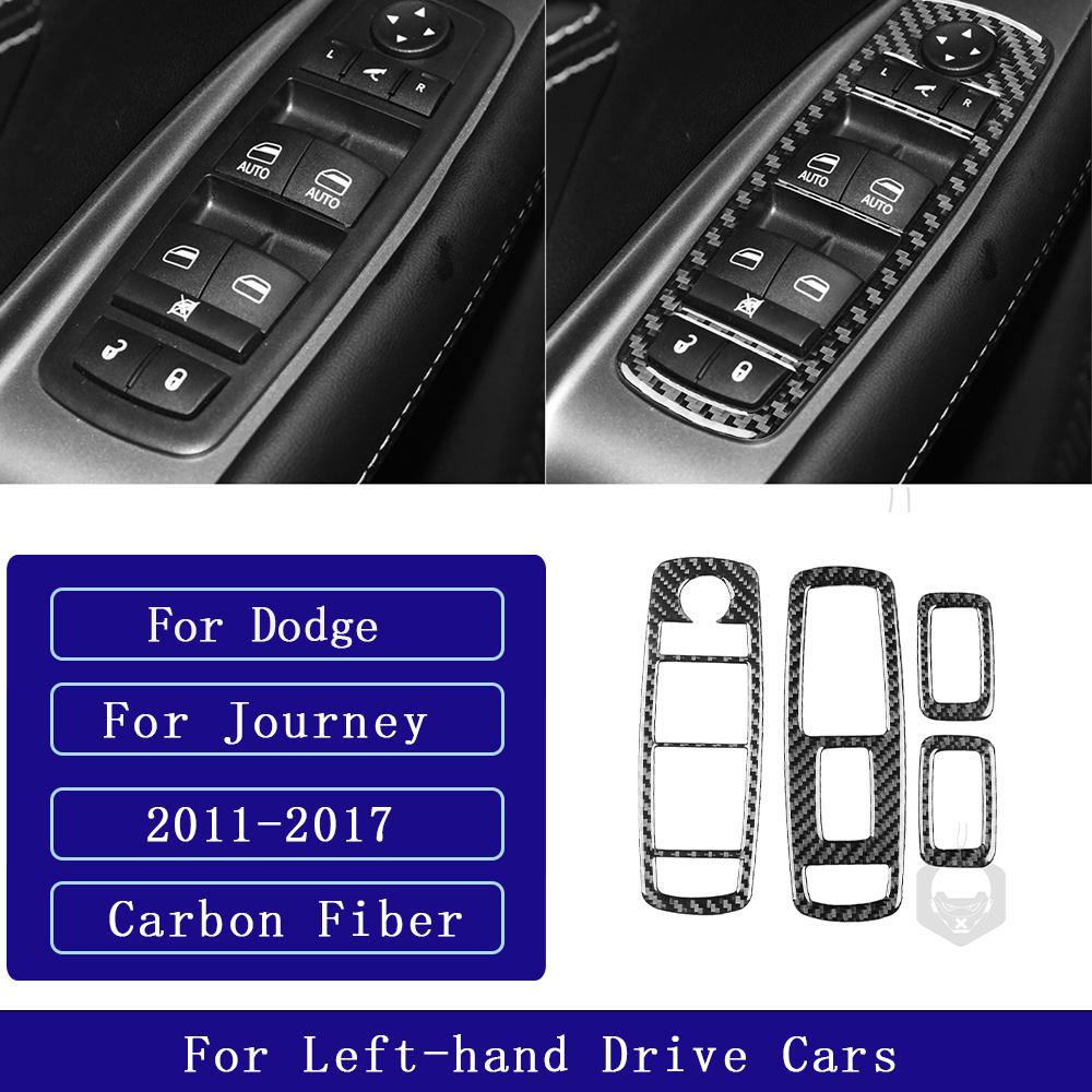 Pro Dodge Journey 2011-2017 Panel ovladače stahování oken z uhlíkových vláken Kryt ozdobné lišty Příslušenství interiéru vozu Dekorativní samolepka