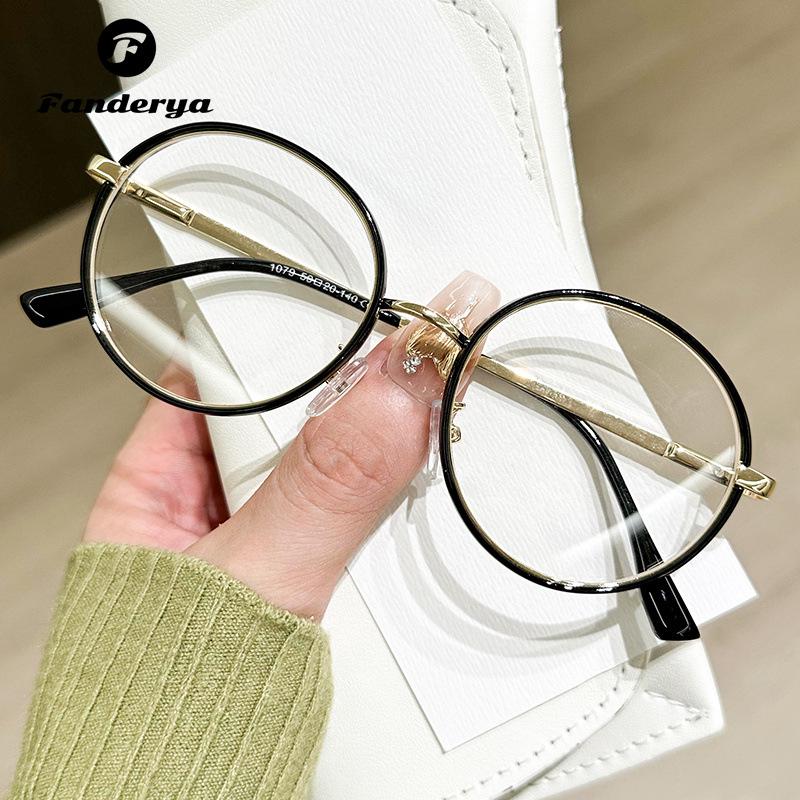 

Мінімалістичні круглі окуляри з металевою оправою, що блокують синє світло - Універсальні та стильні окуляри для використання з рецептурними або безрецептурними лінзами