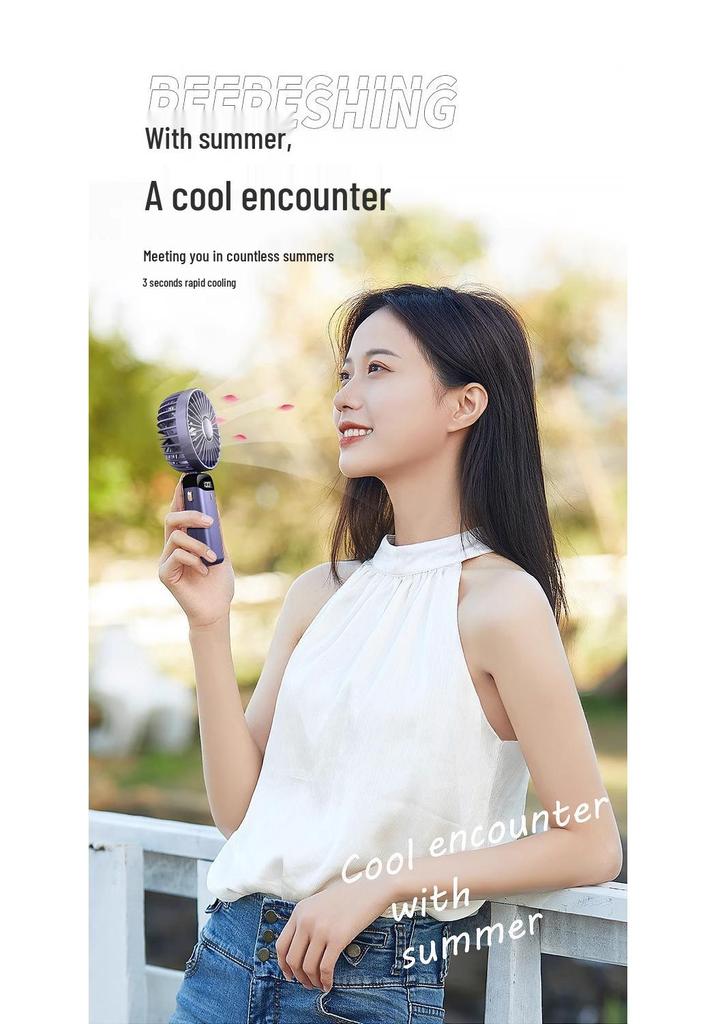 Portable, Rechargeable Handheld Fan: Quiet, Foldable, Strong Wind - Perfect for Students, Dorm Rooms, and Beds