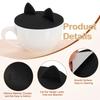 3Pcs Silicone Cup Lids 3.9/4.5 " Mug Cover Seal Cat Ear Cup Covers Reusable for Hot and Cold Drinks Cup Glass Cup Coffee Cup