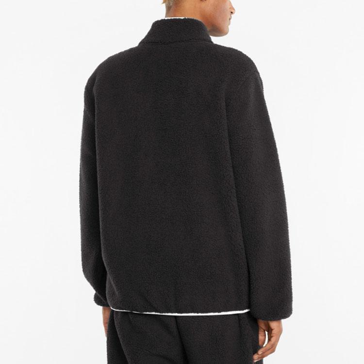 Puma Jachetă Casual cu Guler din Shearling Faux Retro pentru Bărbați Jachetă Negru 532966-01