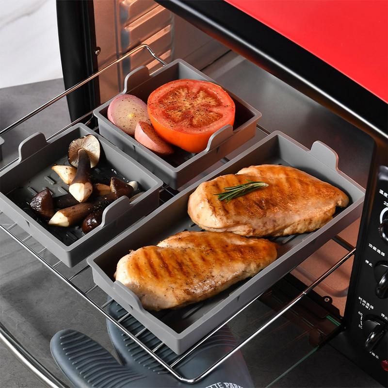 Silicone Baking Mat Set Of 4 Non-Stick Silicon Cookie Oven For Macaroons Bake Pans Pizza Toaster Cake And Bread Making
