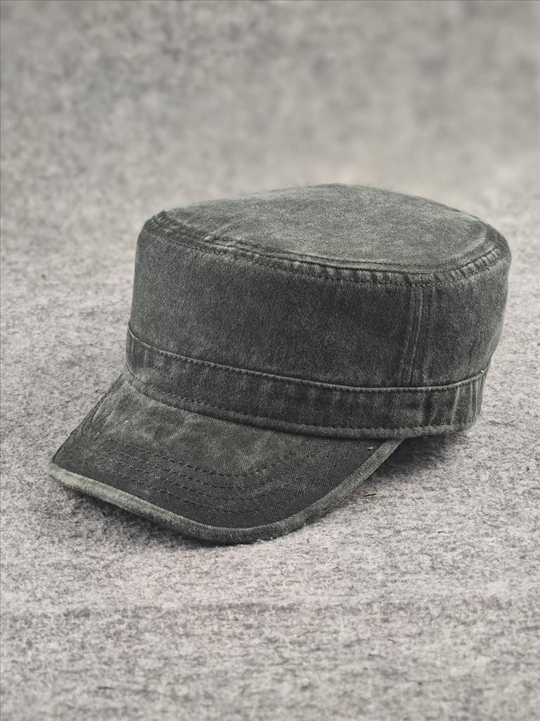 Year washed cotton flat top hat small head circumference men's hat large head circumference men's workwear outdoor enlarged and deepened hat