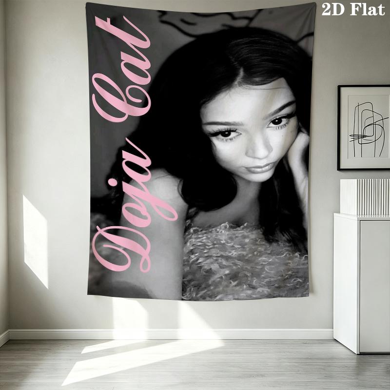 Doja Cat Pattern Wall Tapestry Aesthetic Wall Hanging Printed Fabric Blanket Decorative Tapestries for Bedroom Living Room Home Decor