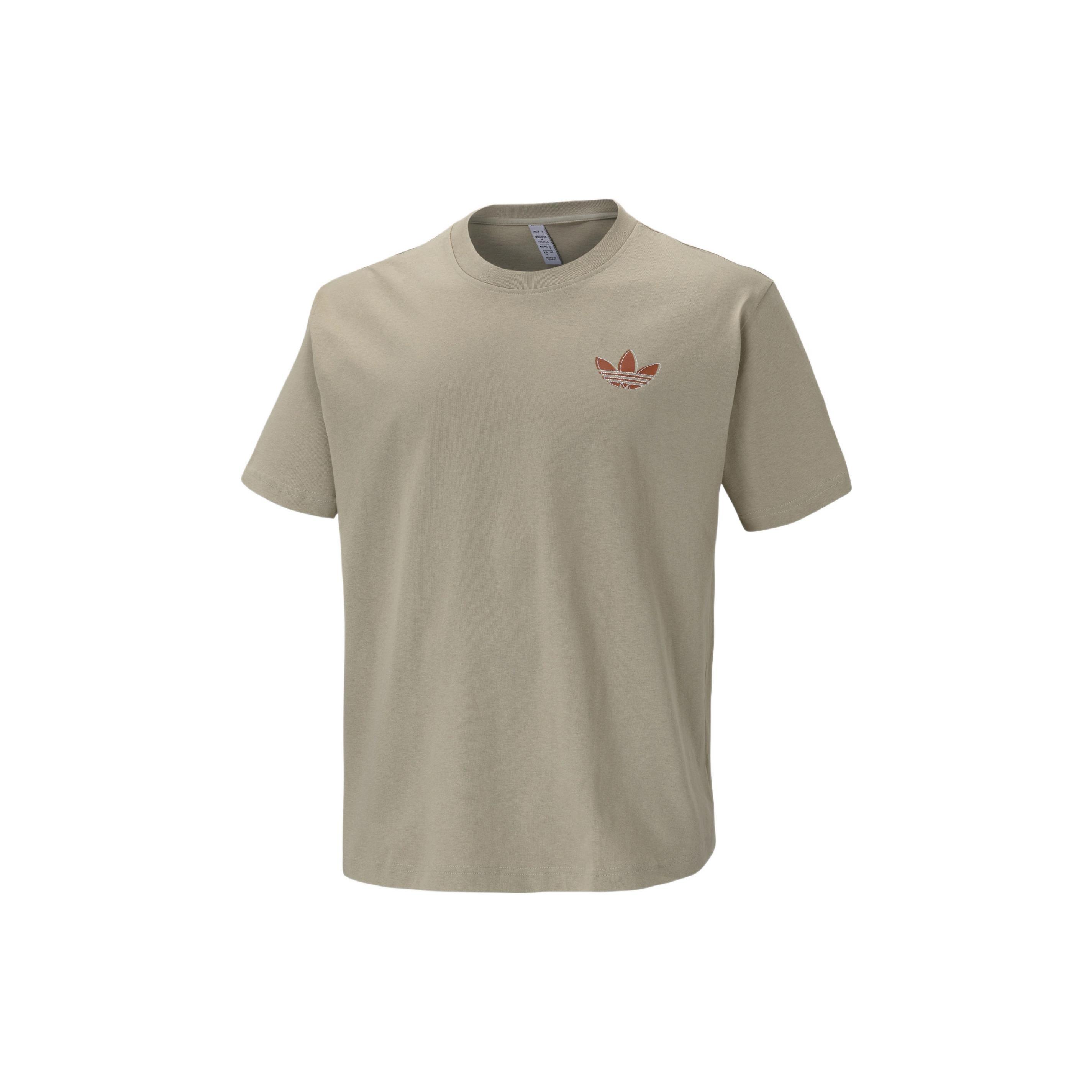 adidas originals Cotton Logo Short Sleeve Unisex Brown T-Shirt Men s H47113 XS