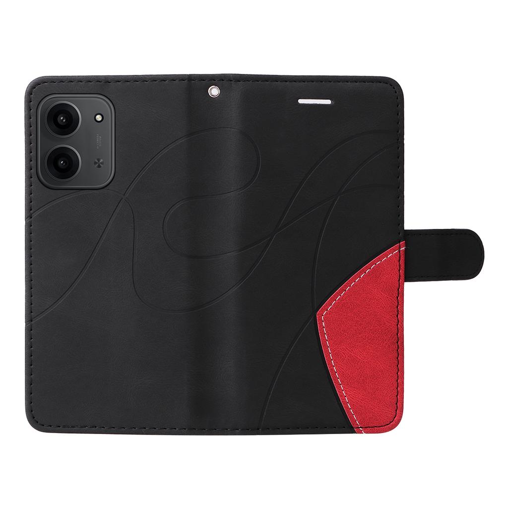 For Xiaomi Redmi 15C 4G (171mm) Leather Phone Case Stand Wallet with Bi-colour Splicing Design