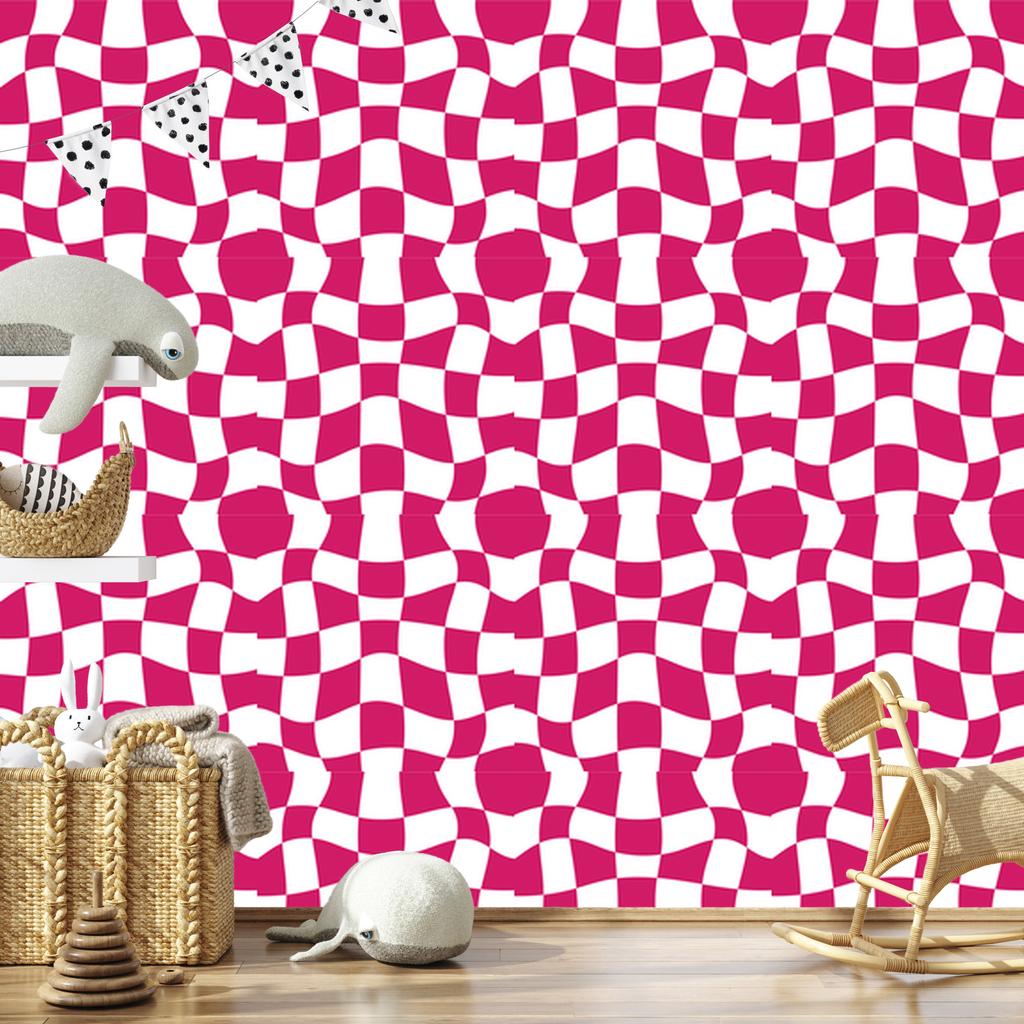 Wallpaper Free Checkerboard Purple and White, Powder Pink Background 50x1000