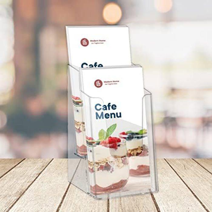 Porte-brochure - europel - 1/3 a4 - transparent - 2 niveaux - montage mural