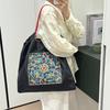 Custom Japanese Embroidery Eco-Friendly Women's Crossbody Canvas Bag