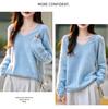 Autumn & Winter 100% Pure Wool V-Neck Loose Women's Knitted Sweater