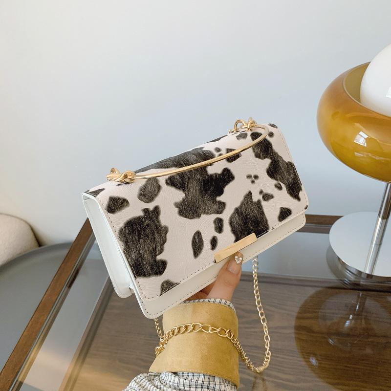 Yogodlns Women PU Leather Small Handbag Cow Print Crossbody Shoulder Bag for Work Daily Shopping Travel Phone Purse