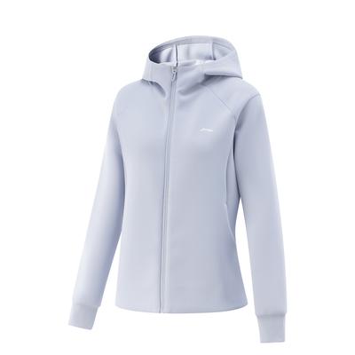 Einfarbige Kapuzen-Sweatjacke Lässiges Fitness-Top Damen Oberteile Frost-Blau AFDVC10-4