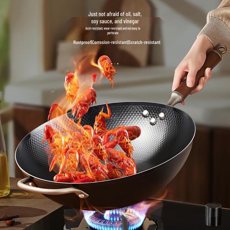 Aishida Uncoated Light Wrought Iron Wok