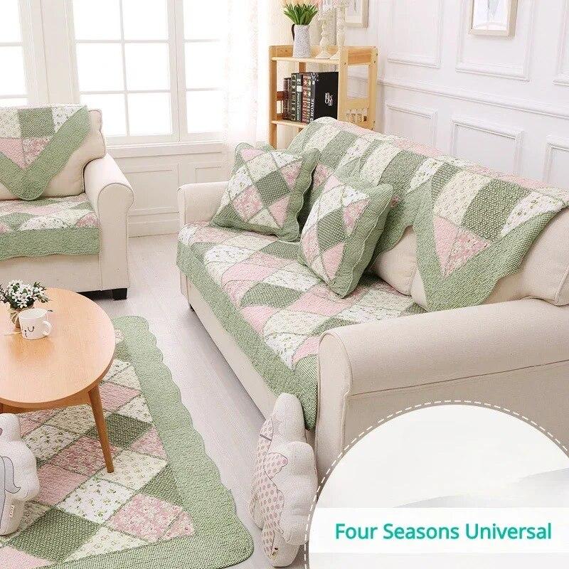 High Quality All-season Universal Washed Cotton Cushion European Style Fabric Sofa Cushion Cushion Lace Anti Slip Backrest Cover