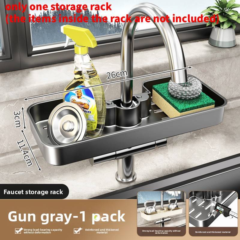 Modern Pp Kitchen Sink Organizer With Drip Tray For Home Storage