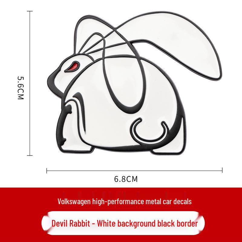 Compatible with Volkswagen GTI Golf 6/7 Evil Rabbit 3D Metal Car Sticker Logo