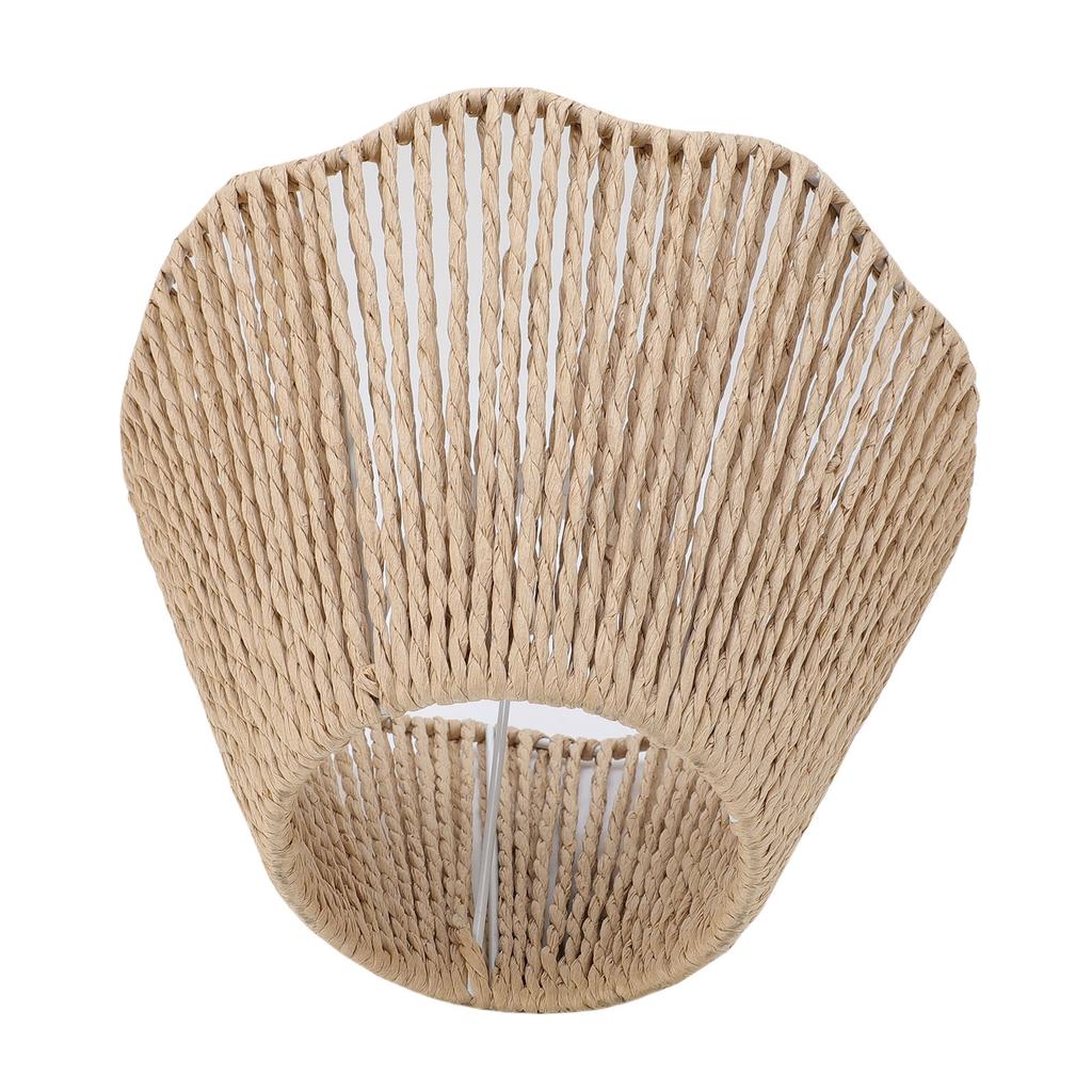 Abażur na lampę stołową tkany ze sznurka E27 E14 Dekoracyjny falowany brzeg Abażur do kuchni sypialni kawiarni