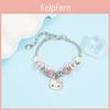 Braccialetto Charm Cartoon Hello Kitty con Perline in Lega di Zinco per Regali e Accessori