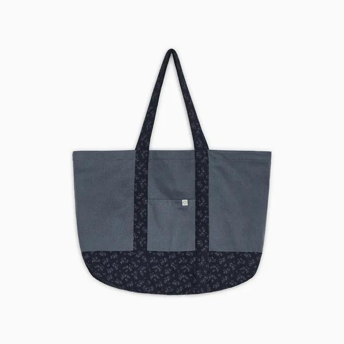 VINTAGE FLORAL TOTE BAG, BLUE