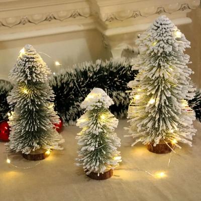 New Color Bar Holiday Decoration with Snow Spray, Pine Needles, Tower Shaped Christmas Tree, Shopping Mall Window Display Piece