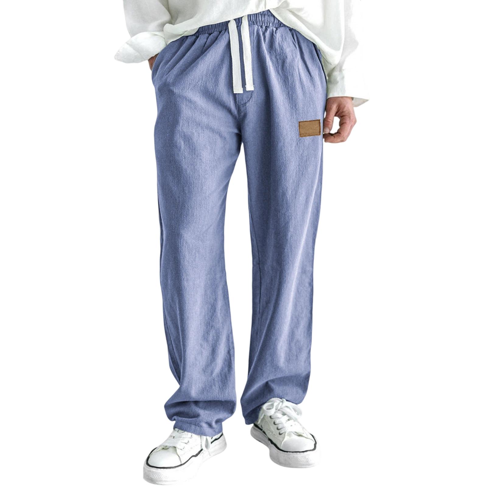 

Men s Fashion Leisure Middle Waist Long Style Casual Pants L